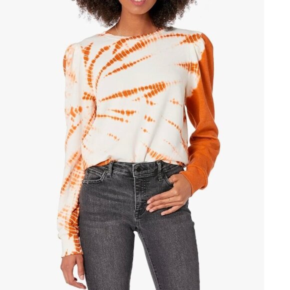 The Drop Tops - The Drop Women's Jean Puff-Sleeve Fleece Sweatshirt, XS